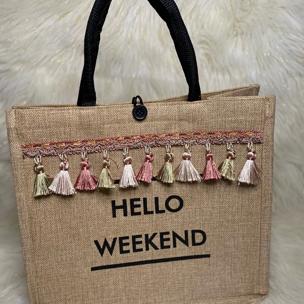 - 👜 Super Cute Hello Weekend Tote Bag - Picture 5 of 5